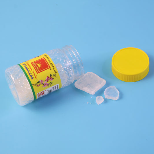 Premium Bhimseni Camphor ISO Borneol Flakes for Daily Pooja, Aromatic Purification & Home Fragrance – Pure Camphor Flakes for Ritual Use and Air Freshening