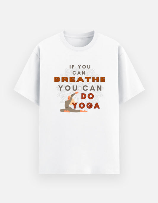 NAYAAH Premium (White) Poly-Cotton 180 GSM Unisex T-Shirt – Soft Minimal Everyday Graphic Wear - Do Yoga White