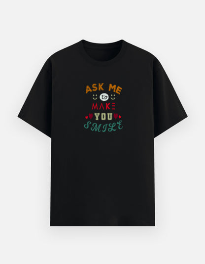 NAYAAH Premium (Black) Poly-Cotton 180 GSM Unisex T-Shirt – Soft Minimal Everyday Graphic Wear - Make You Smile Black
