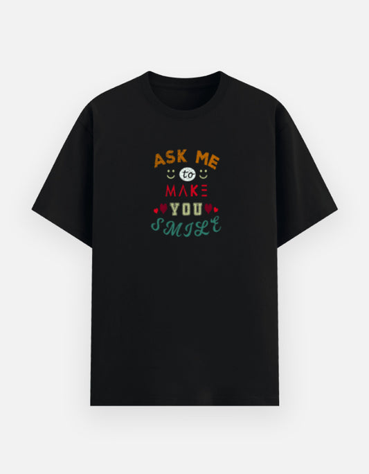 NAYAAH Premium (Black) Poly-Cotton 180 GSM Unisex T-Shirt – Soft Minimal Everyday Graphic Wear - Make You Smile Black
