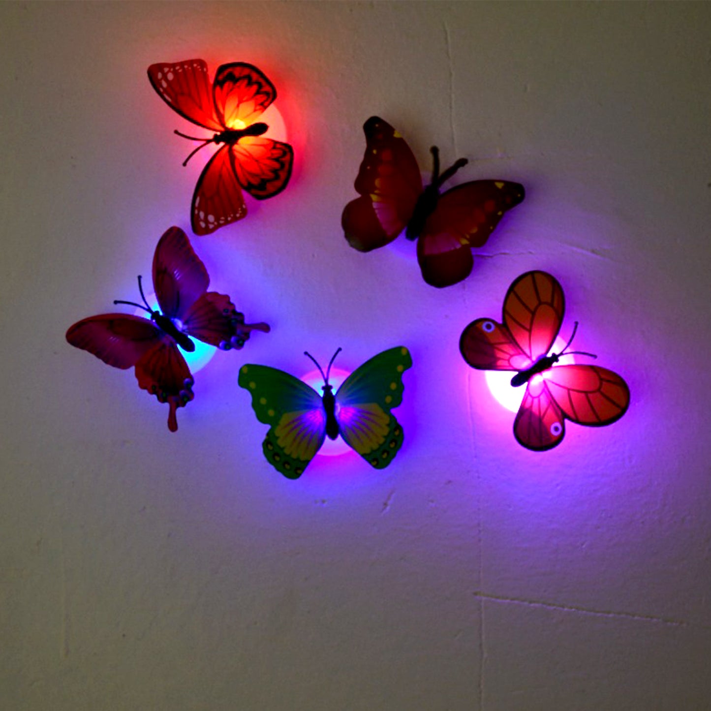Butterfly 3D Illusion LED Night Lamp Decorative Table Light for Bedroom, Living Room, Lobby and Kids Room (Pack of 50)