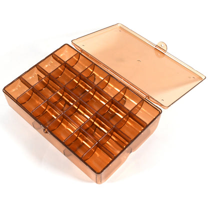2 Layer Acrylic Jewelry Storage Box 30 Compartment Transparent Organizer for Earrings Rings Makeup Nail Art and Accessories (1 Pc)
