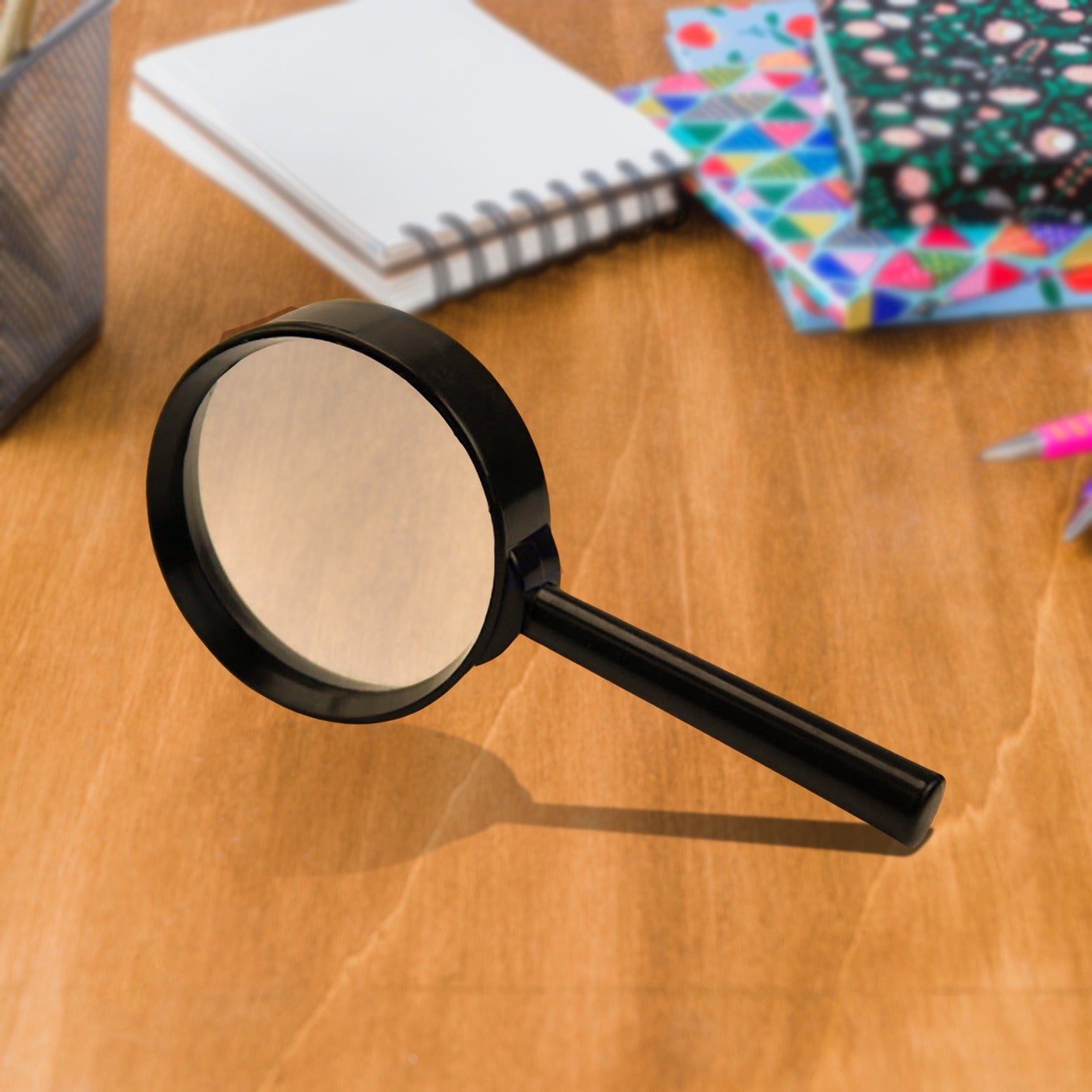 Magnifying Glass Lens Reading Aid – Real Glass Handheld Magnifier with Plastic Handle, 50mm Lens (1 Pc)