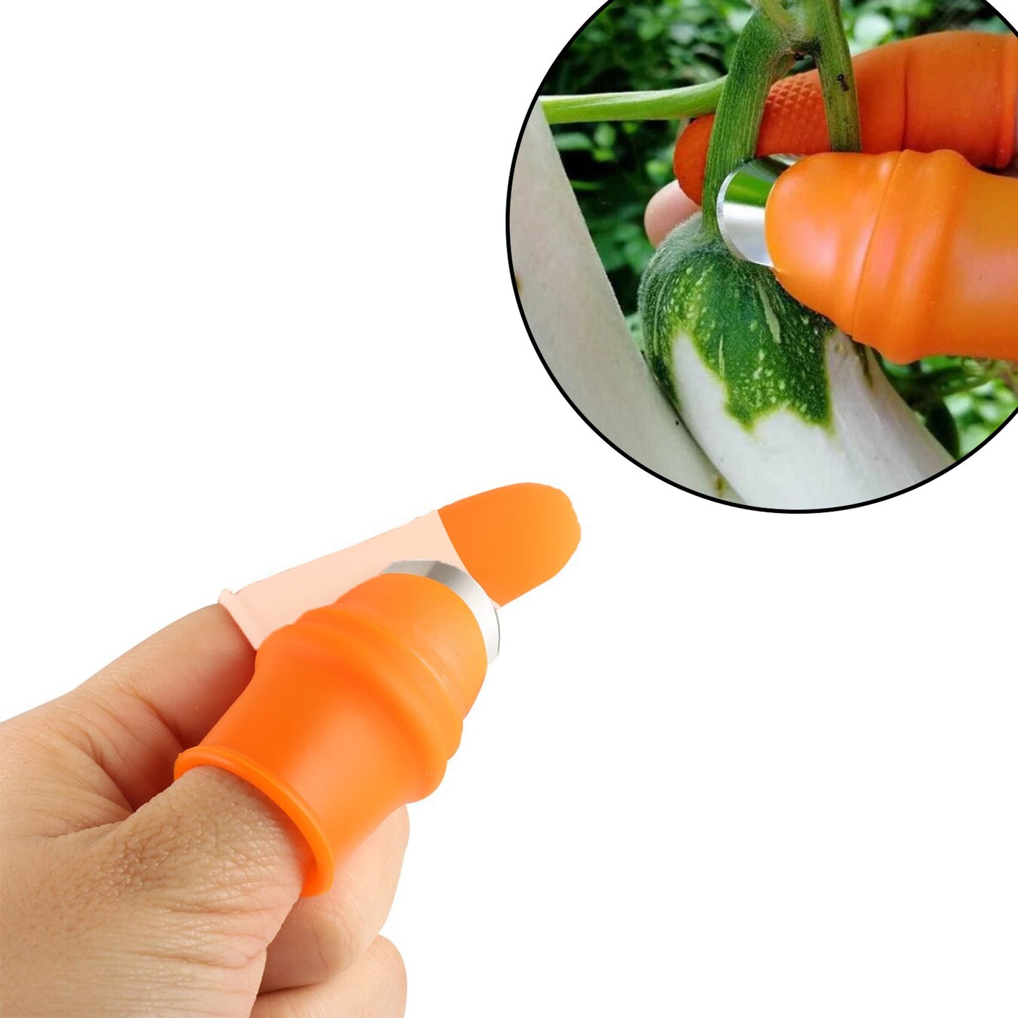 Vegetable Thumb Cutter and Finger Knife Tool – Sharp Blade Kitchen Cutting Tool for Vegetables, Fruits and Herbs