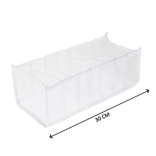 7 Section Hanging Laundry Bag Foldable Clothes Storage Organizer with Multiple Compartments for Laundry Sorting Home Wardrobe Travel Use (1 Pc)