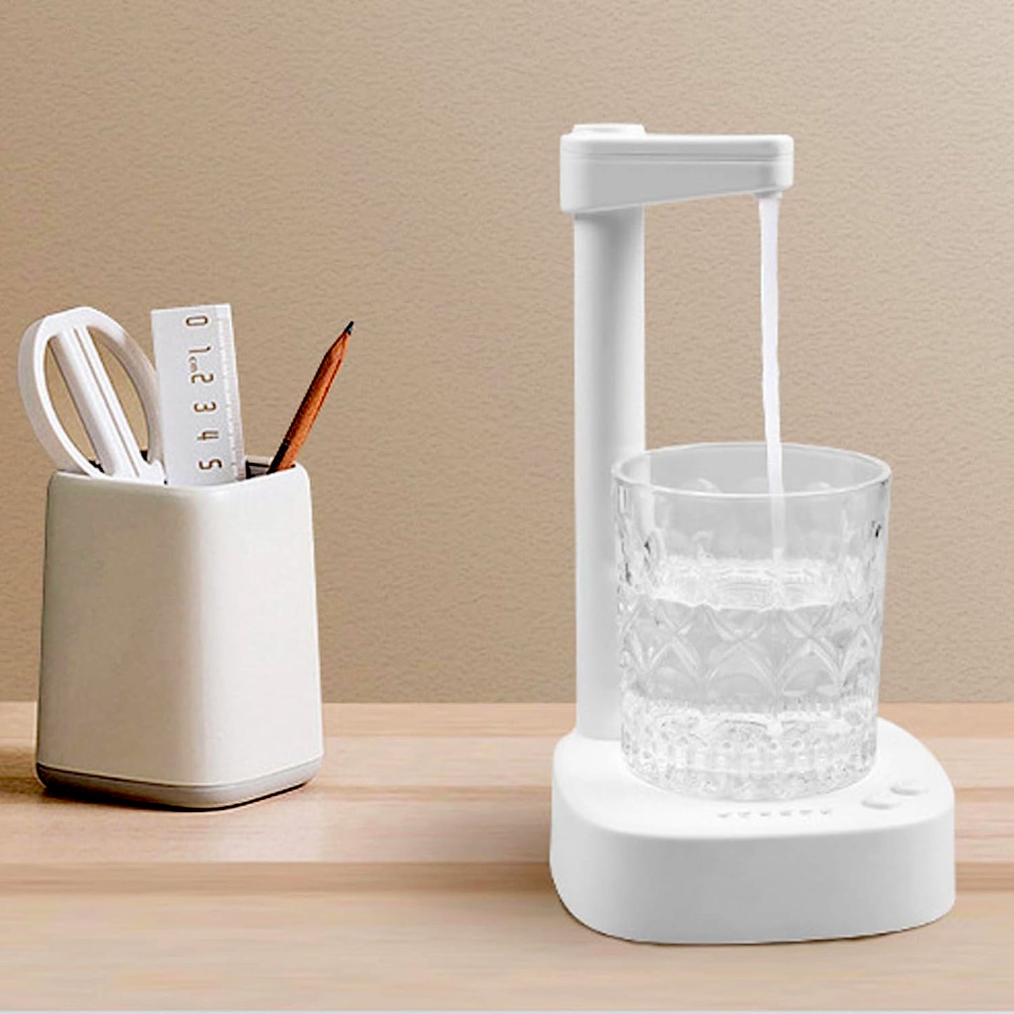 USB Rechargeable Desktop Water Bottle Dispenser with Intelligent One Button Operation Smart Tabletop Water Pump for Home Office and Camping