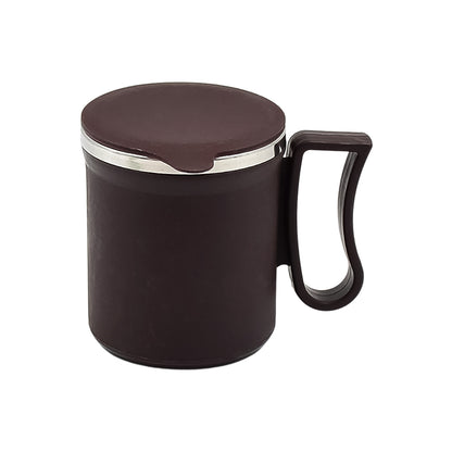 Insulated Coffee Mug with Lid & Handle (Random Color, Approx 200 Ml)