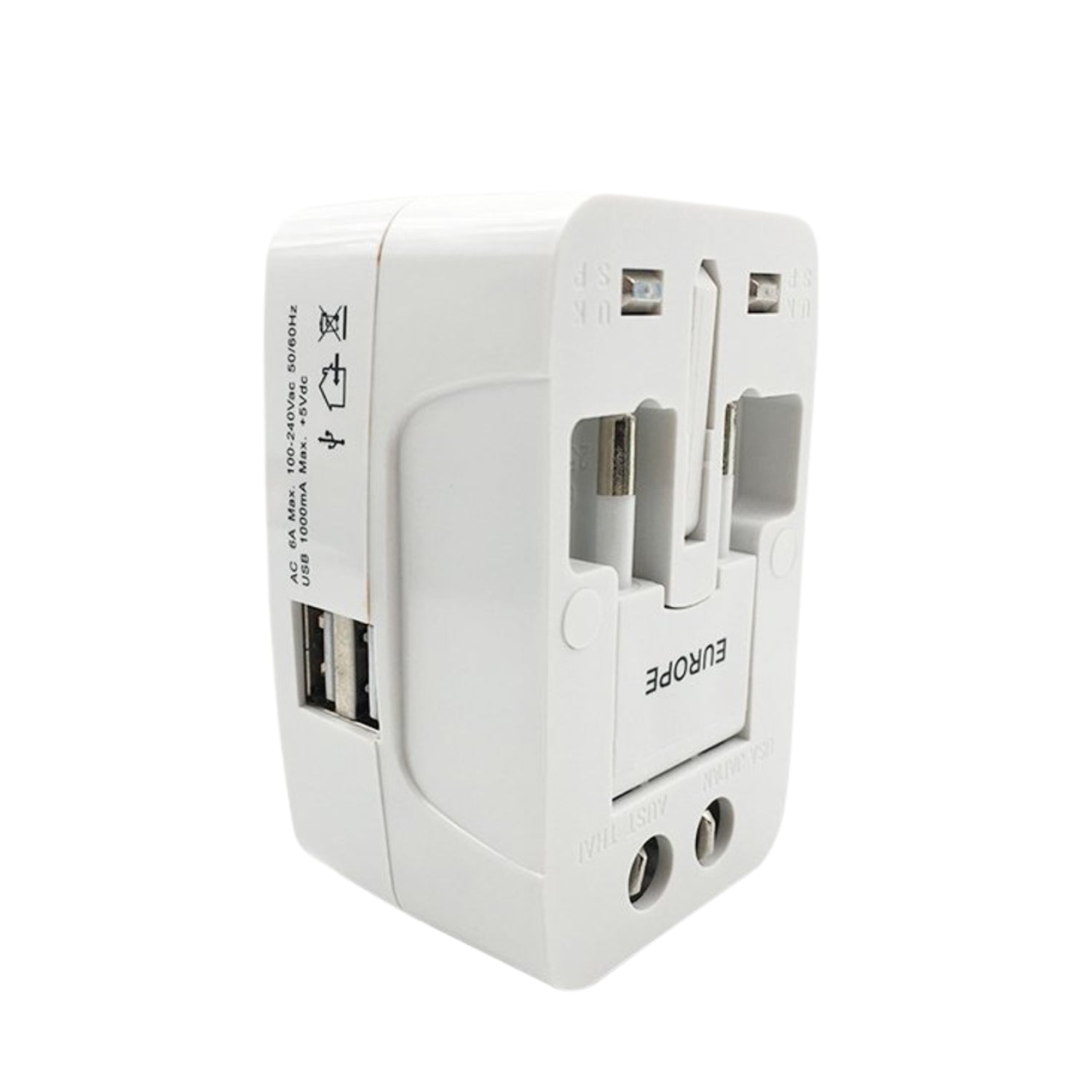 Universal Worldwide Travel Adapter International Power Plug Converter with USB Charging AU UK US EU Multi Plug Adapter (1 Pc)
