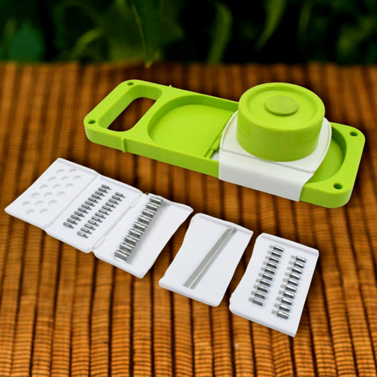 5 in 1 Foldable Vegetable Slicer Stainless Steel Blade Kitchen Mandoline Cutter with Julienne Grater and Safety Hand Guard (1 Pc)