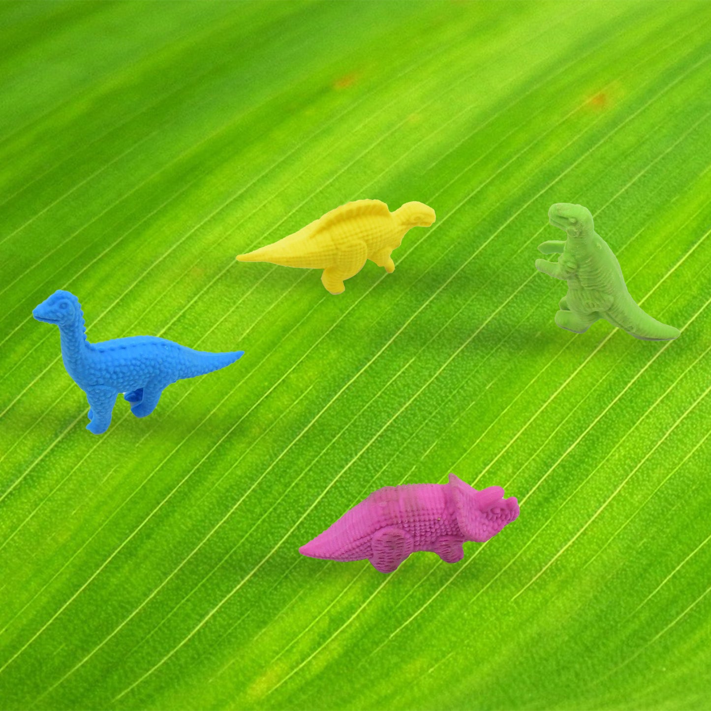 Small Dinosaur Shaped 3D Puzzle Erasers for Kids Soft Rubber Animal Erasers Desk Pets School Stationery Set (4 Pieces)
