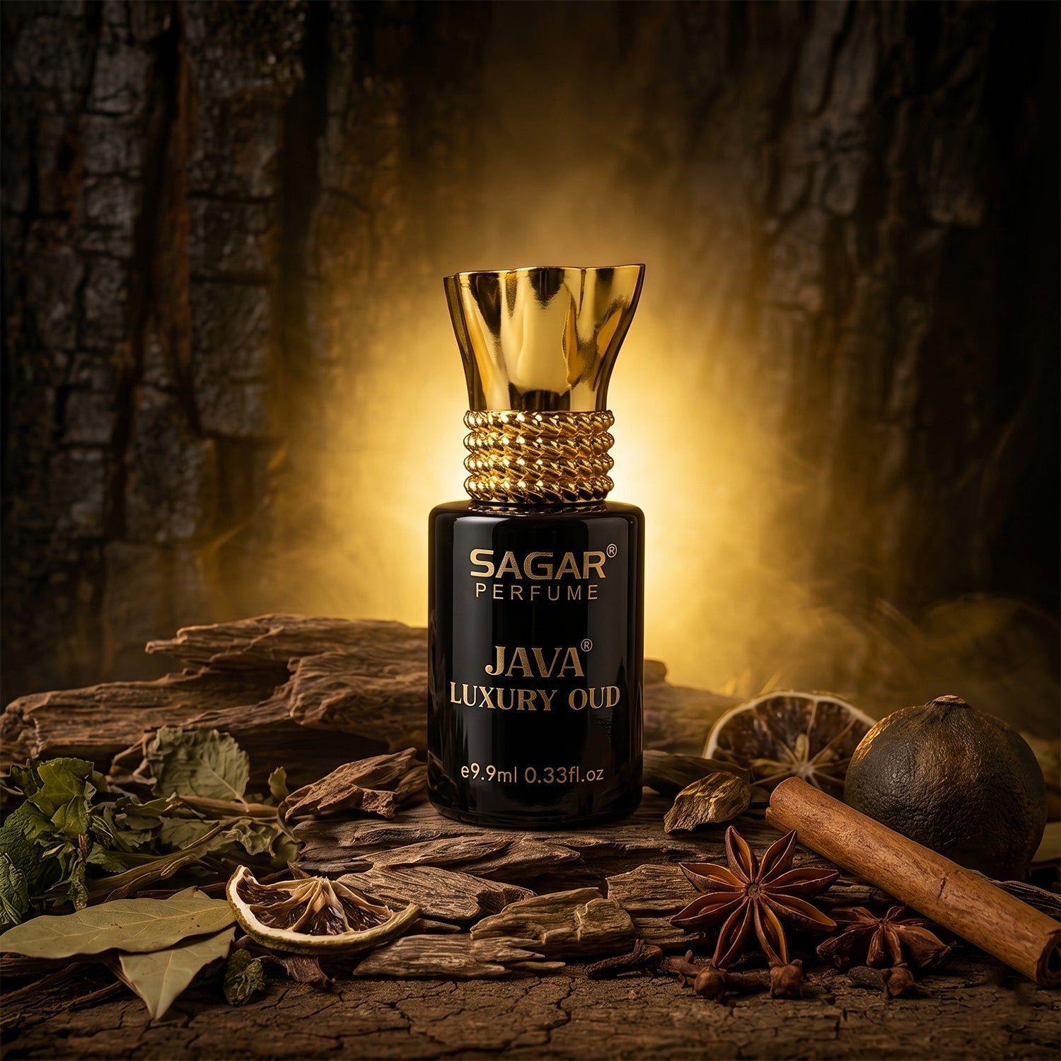 Sagar Java Luxury Oud Roll On Attar, Alcohol Free Long Lasting Woody Perfume Oil for Men and Women, 9.9 ml