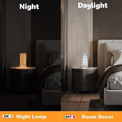 Crystal Touch Night Light (16 Colors) - Rose Diamond Table Lamp With Remote Control