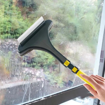 2 in 1 Window Mesh Cleaning Brush and Wiper with Extended Handle – Multi-Purpose Screen, Glass and Groove Cleaner