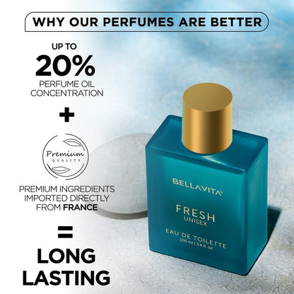 Bellavita Premium Fresh Unisex Eau De Toilette Perfume - 100 Ml