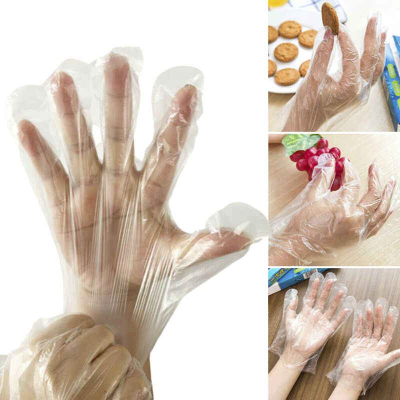 Plastic Transparent Disposable Gloves | Powder-Free, Latex-Free Clear Hand Gloves (100 Pcs)