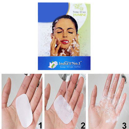 Fresh Paper Soap Strips with Jasmine Fragrance | Portable Travel Hand Wash Sheets (100 Pieces)
