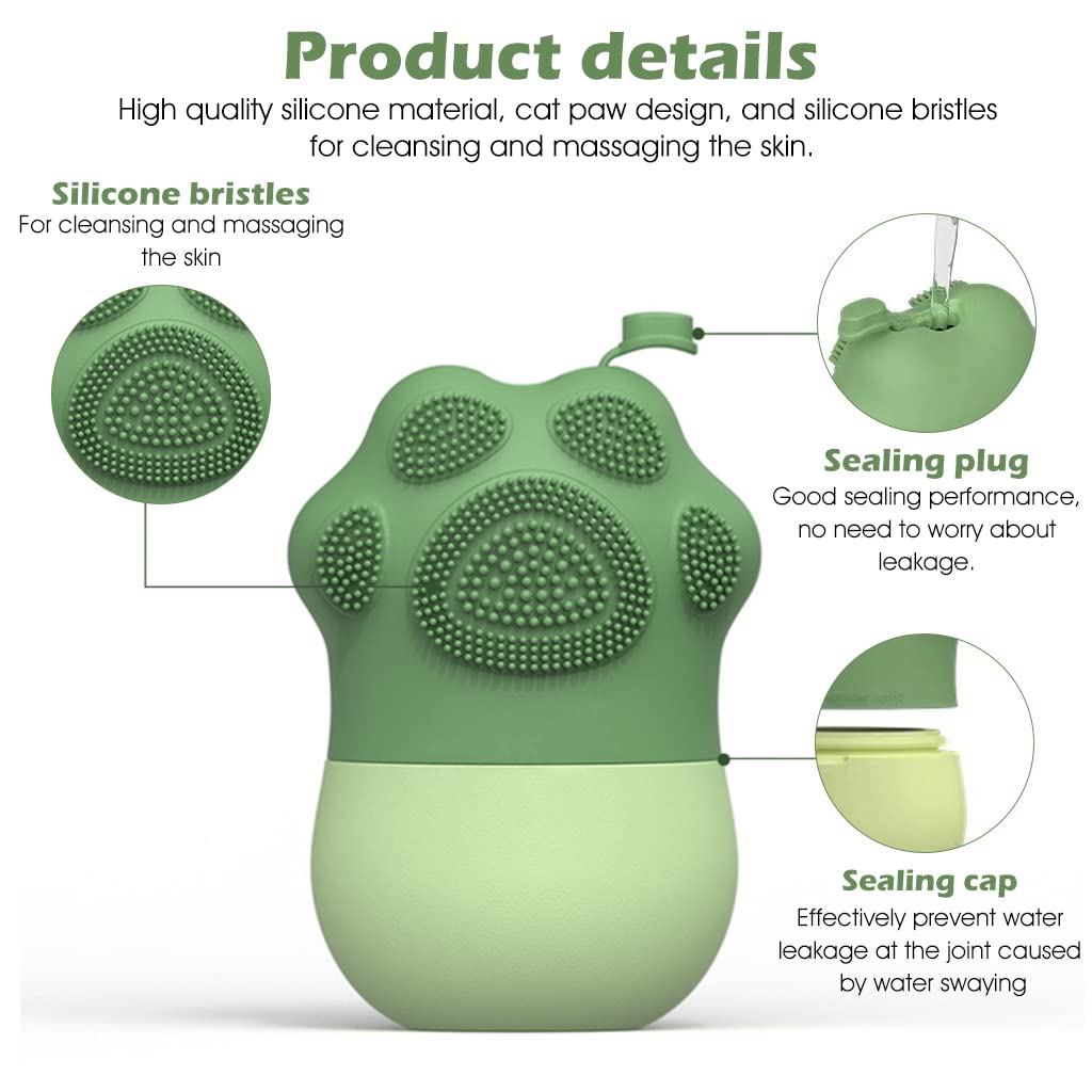 Ice Roller for Face Massage and Eye Care Anti Leak Silicone Ice Face Roller with Cleansing Brush for Skin Tightening and Pore Minimizing