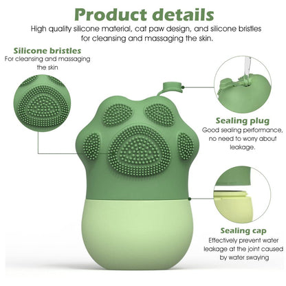 Ice Roller for Face Massage and Eye Care Anti Leak Silicone Ice Face Roller with Cleansing Brush for Skin Tightening and Pore Minimizing