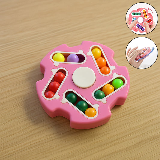 Fidget Magic Cube Spinner Toy – Multi-Track Finger Puzzle with Sliding Beads for Stress Relief, Focus & Brain Development (1 Pc)