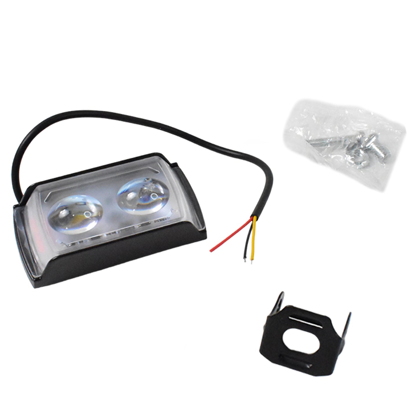 6 Mode LED Spotlight Universal Ultra Mini Double Lens Fog Light with White and Yellow Flashing Light for Cars Bikes Motorcycles Scooters and Trucks 1 Piece