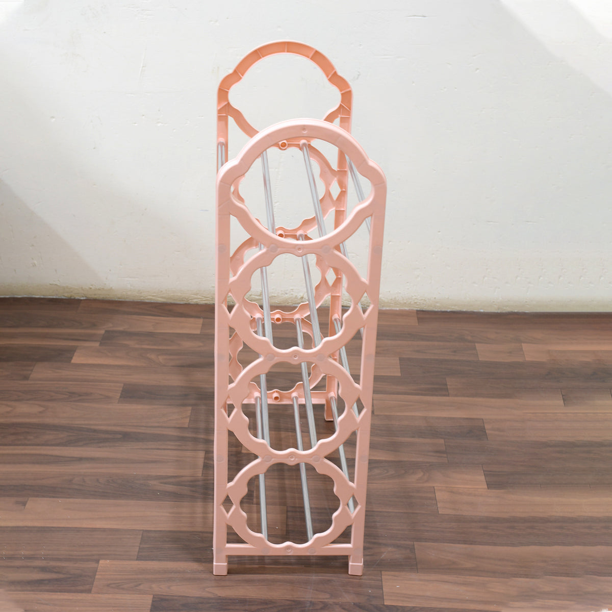 4 Layer Folding Shoe Rack Space Saving Shoe Storage Shelf Standing Organizer for Bedroom Hallway Closet and Entryway (1 Pc)
