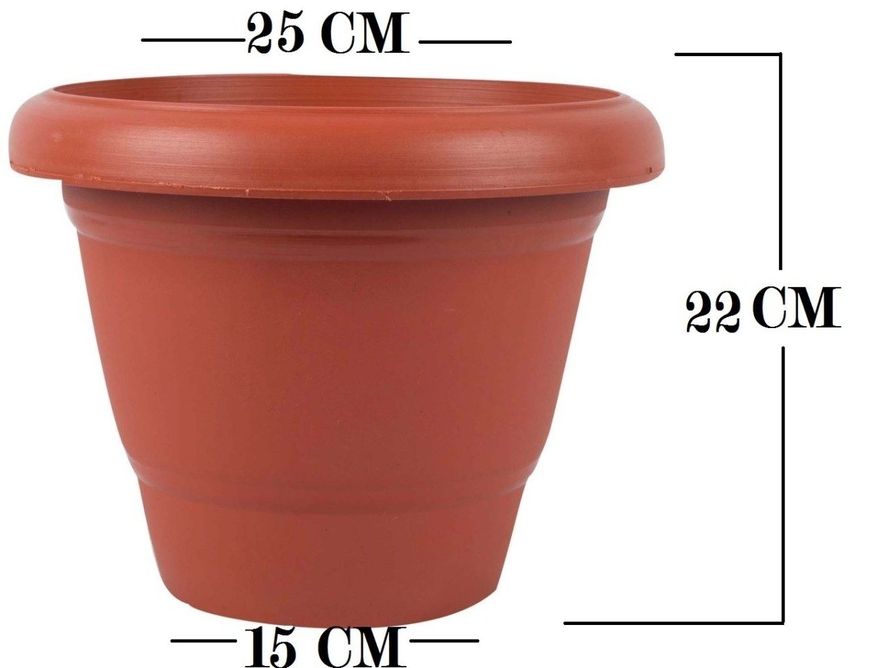 Garden Heavy Duty Plastic Planter Pot Gamla 10 Inch Round Flower Pot for Indoor Outdoor Plants Brown Pack of 1