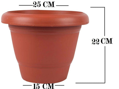 Garden Heavy Duty Plastic Planter Pot Gamla 10 Inch Round Flower Pot for Indoor Outdoor Plants Brown Pack of 1