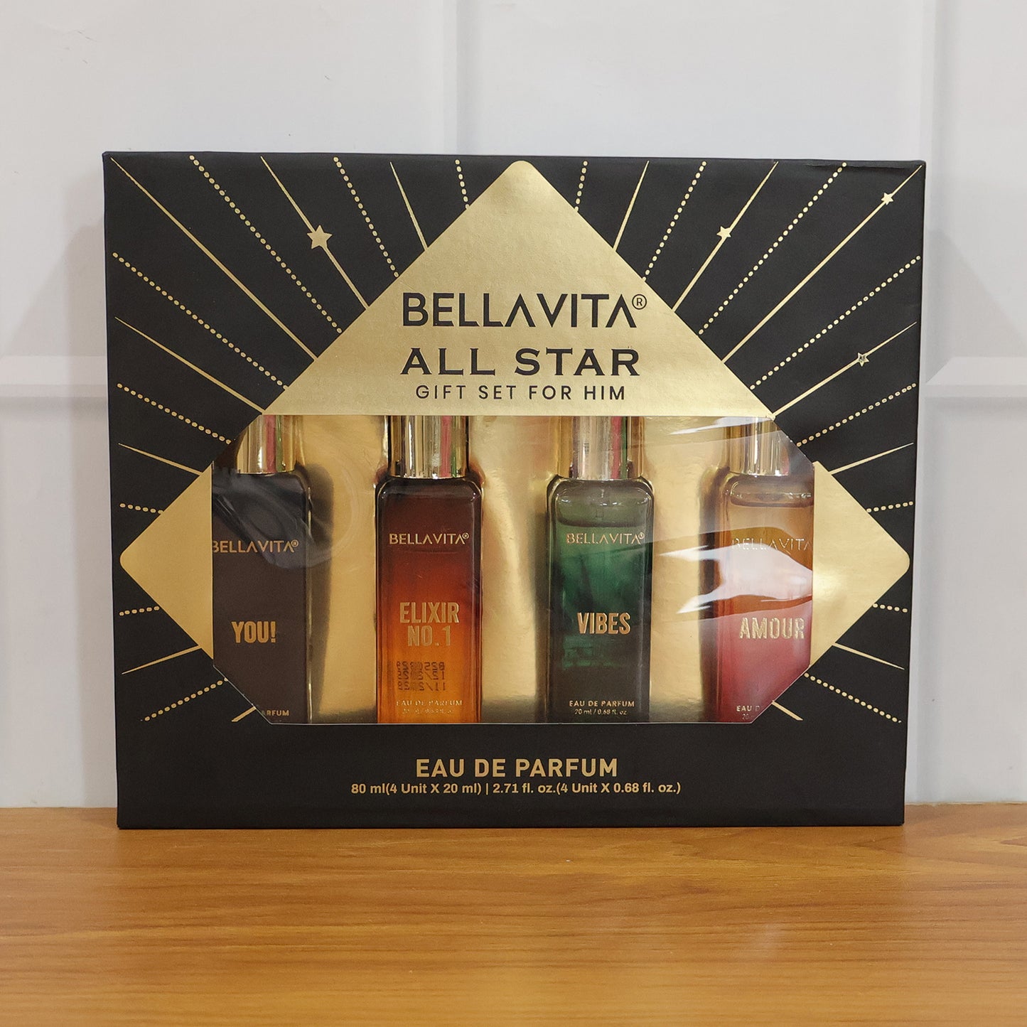 Bellavita Premium All Star Perfume Gift Set - 4 Pc 20 ML Each