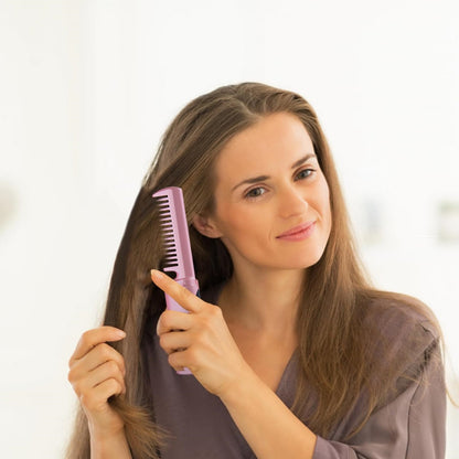 Rechargeable Mini Hair Straightener – Travel Portable USB Charging Cordless Hair Straightener Brush with Three Temperature Adjustments and Flat Iron Comb (1 Pc)