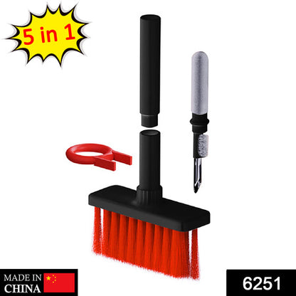 5-in-1 Multi-Function Soft Dust Cleaning Brush Kit for Computer Keyboard, Earbuds, Laptop, PC and Electronic Devices