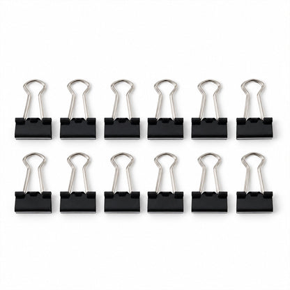 Metal Paper Holding Binder Clips For Office School And Home Organization (12 Pc 19 Mm)