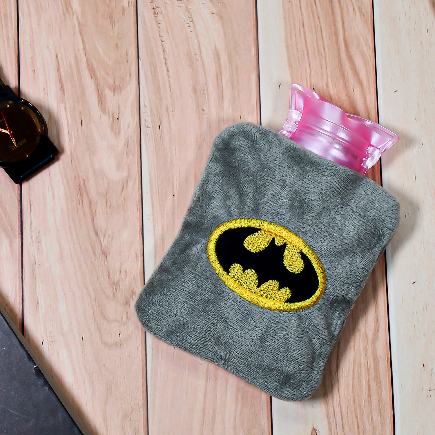 Batman Small Hot Water Bag With Cover For Pain Relief
