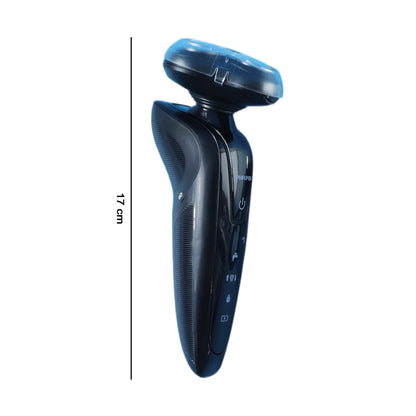 Rechargeable Electric Rotary Shaver Trimmer for Men – Cordless 3D Floating Head Beard Trimmer with USB Charging Cable and Cleaning Brush for Smooth Wet and Dry Shaving (1 Set)
