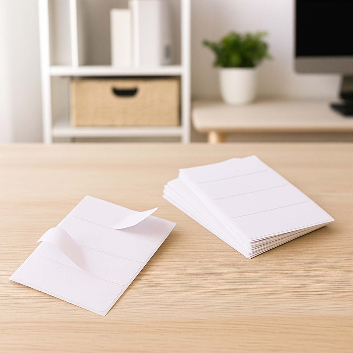 Premium All Purpose Adhesive White Labels – 128 Self Adhesive Stickers (1 x 2.75 Inch) – Writable, Easy Peel, Durable Label Stickers for Home, Office, School and Mailing Organization