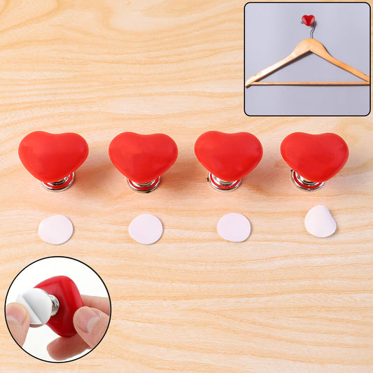 Multipurpose Cabinet Door Handle Drawer Shoes Cabinet Wardrobe Children's Room Cartoon Heart-Shaped Knob Pulls Toilet Press Button Toilet Flush Button Helper for Home Bathroom | Yellow (4 Pc)