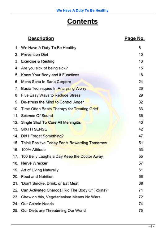 We Have A Duty To Be Healthy (100 Health Essays) - Ebook
