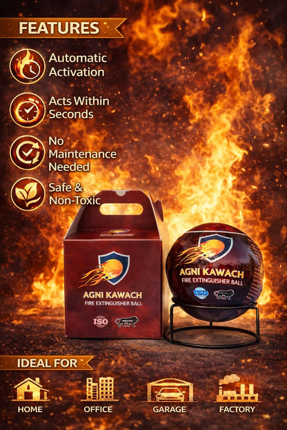 Agni Kawach Automatic Fire Extinguisher Ball – Self Activating Fire Safety Ball