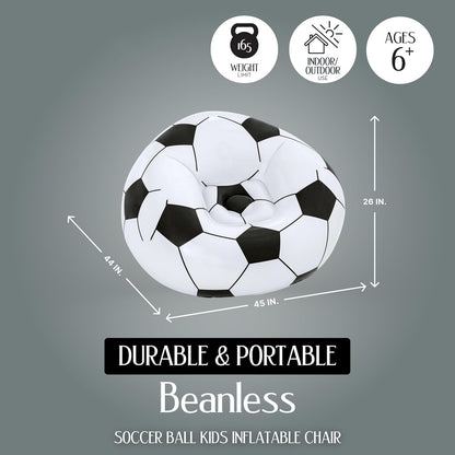 Inflatable Soccer Ball Lounge Chair Fun Comfortable For Kids