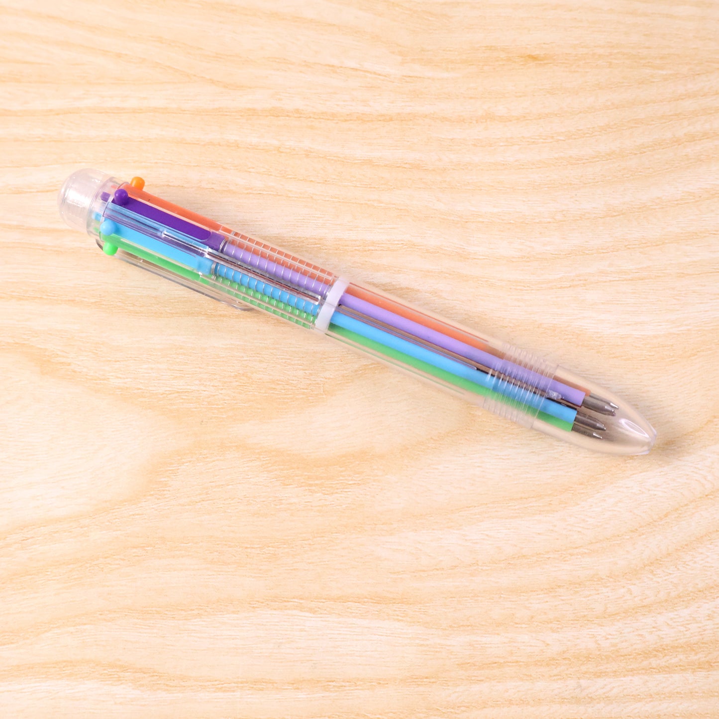 6 in 1 Multicolor Ball Point Pen with Transparent Body and Smooth Writing Multi Ink Pen for School, Office, College and Daily Use
