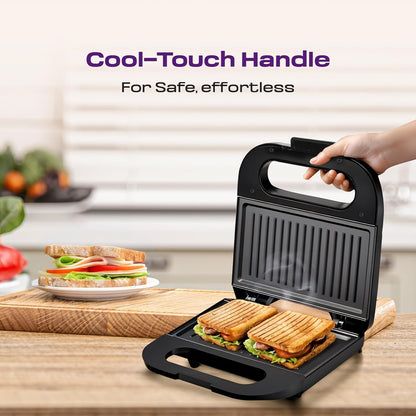 Orbit 800W Electric Sandwich Toaster Maker with Non-Stick Plates – Fast Heating Grill for Crispy Sandwiches, Breakfast and Snacks (Black)