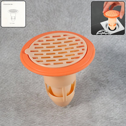 Bathroom & Kitchen Floor Drain Cover with Built-In Hair Catcher – Anti-Clogging Plastic Drain Strainer for Washbasin, Shower & Sink Outlet (1 Pc)