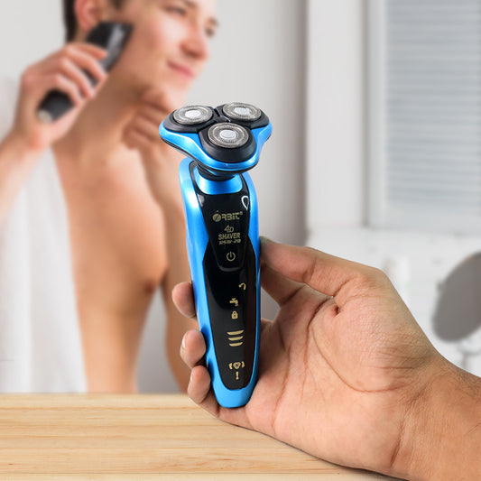 Orbit 4D Rechargeable Electric Shaver with Triple Floating Blades – Waterproof Cordless Beard and Mustache Trimmer for Smooth Shaving and Grooming
