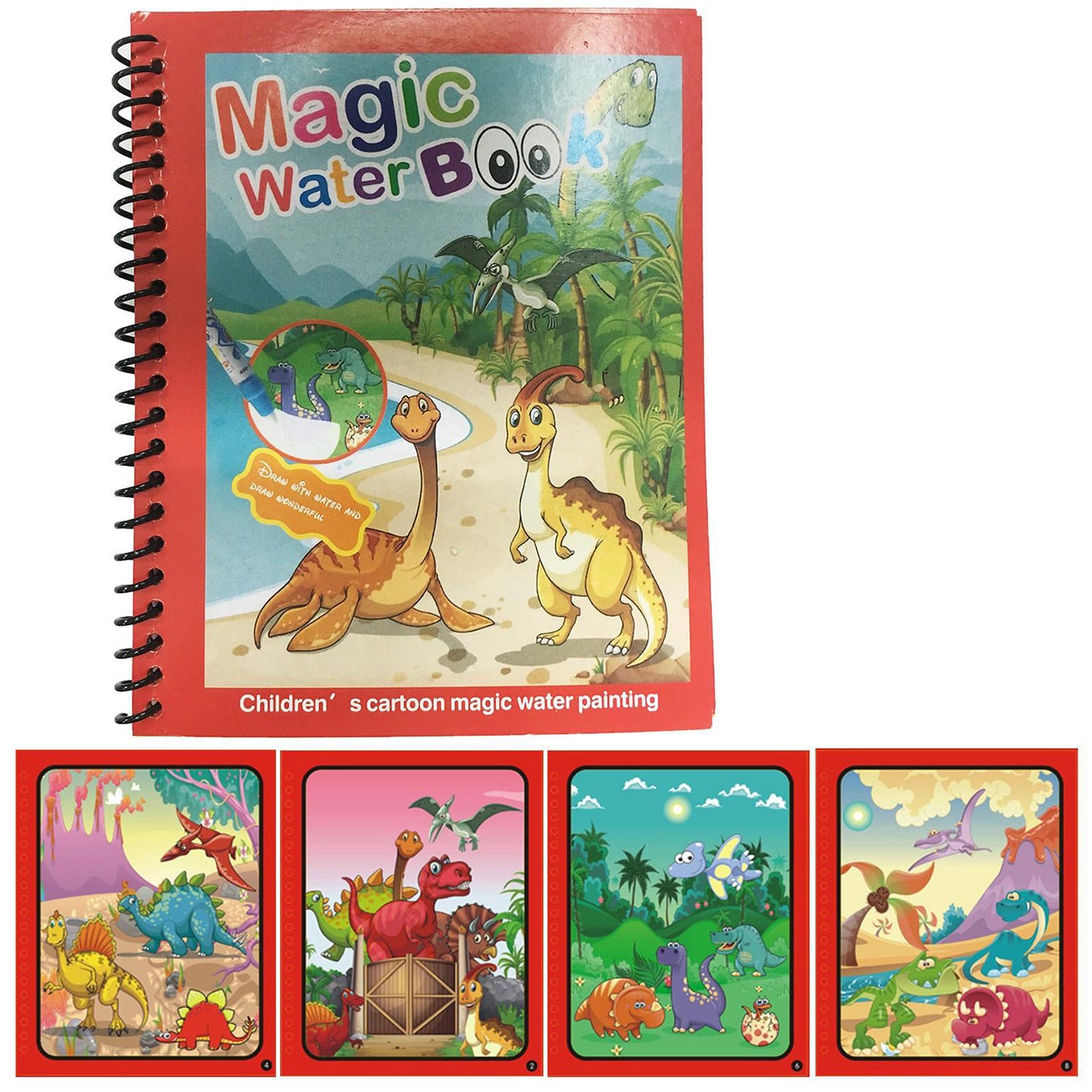 Magic Water Quick Dry Coloring Book (Pack of 4)