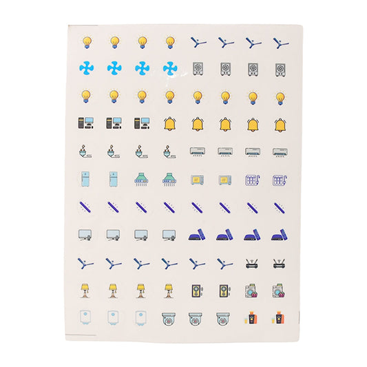 Smart Switch Icon Sticker Sheet 10 Sheets Multi Icon Labels for Home Office Switchboards Appliance Identification and Organization