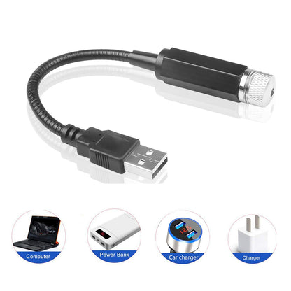 Multipurpose USB Galaxy Laser Light Projector for Car Bedroom Ceiling and Party Adjustable Star Night Light Ambient Roof Light 1 Piece