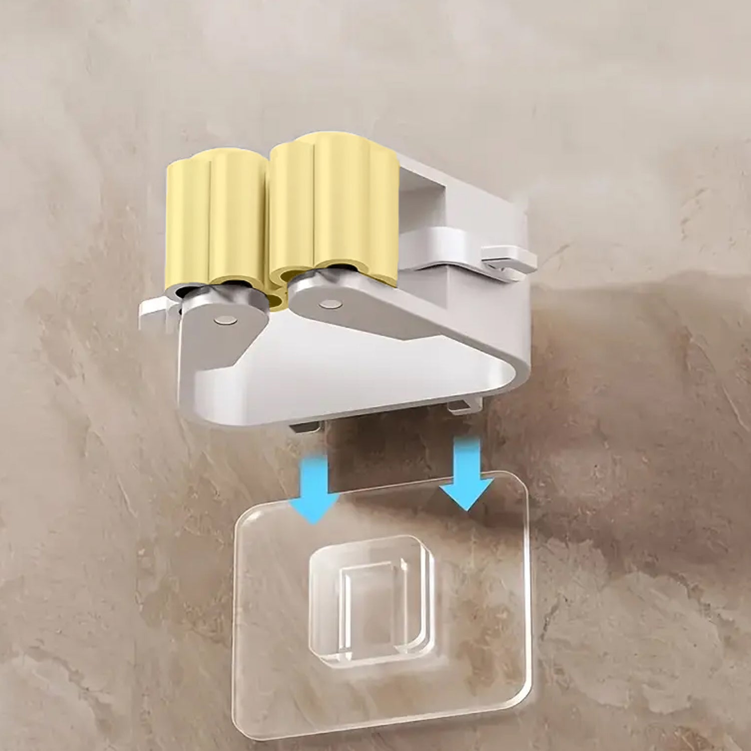 Magic Self Adhesive Mop and Broom Holder – Wall Mounted Organizer Rack for Cleaning Tools Storage