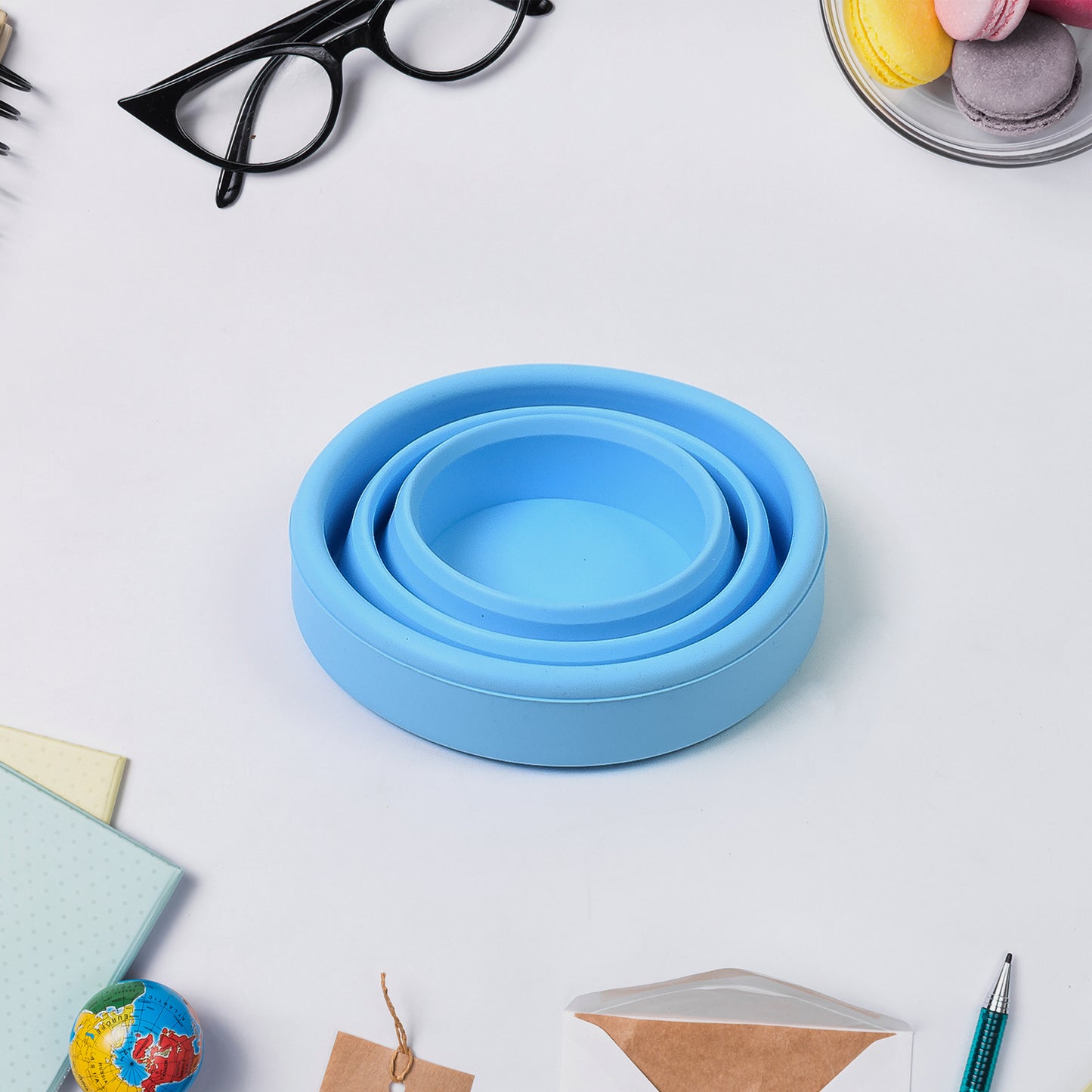Round Silicone Foldable Glass, Foldable Travel Mug Without Lid, Silicone Mug, Camping Cup, Lightweight Travel Drinking Mug, Fancy Stylish Mug (1 Pc)