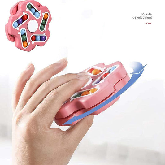 Fidget Magic Cube Spinner Toy – Multi-Track Finger Puzzle with Sliding Beads for Stress Relief, Focus & Brain Development (1 Pc)