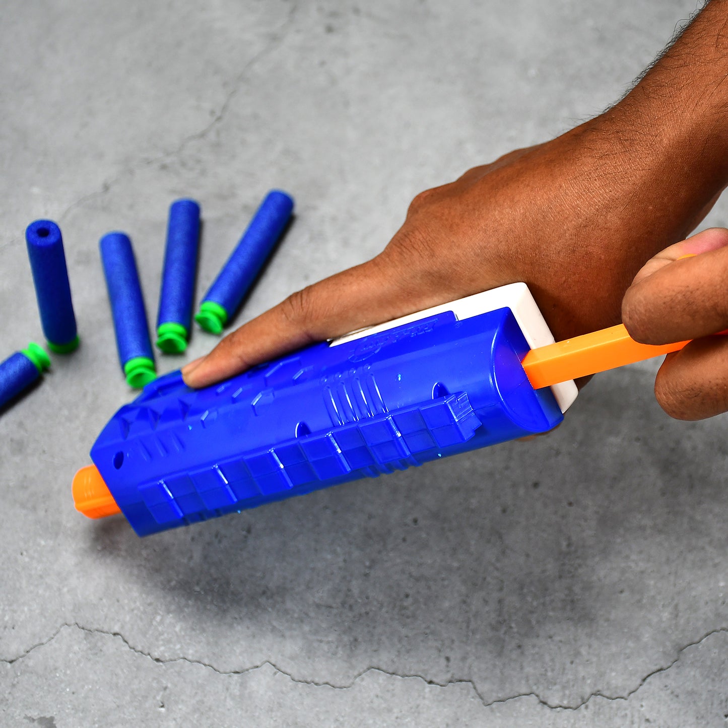 Hi-Arm Toy Gun with 10 Foam Suction Bullets – ABS Plastic Target Shooting Toy with Easy Pull-Back Action for Kids (Made in India)