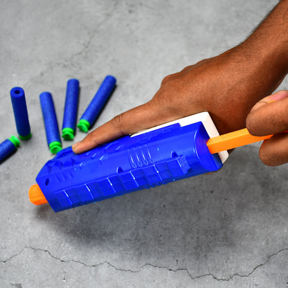 Hi-Arm Toy Gun with 10 Foam Suction Bullets – ABS Plastic Target Shooting Toy with Easy Pull-Back Action for Kids (Made in India)